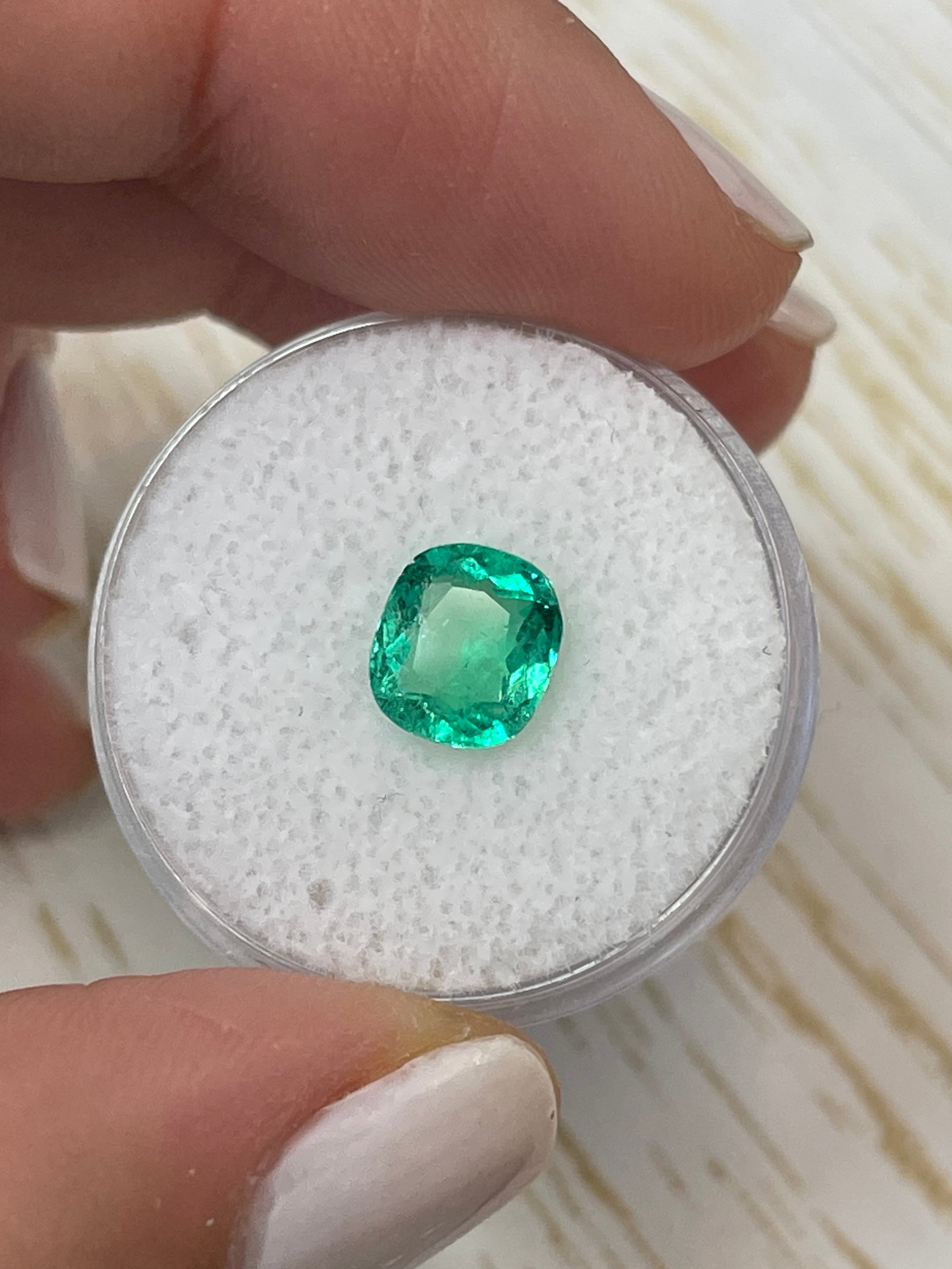 Natural Colombian Emerald - 70 Carat Cushion Cut in Vivid Green