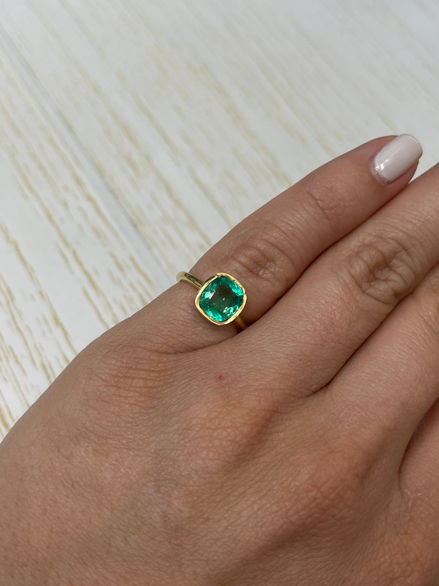 Vivid Green 70 Carat Cushion-Cut Colombian Emerald Gemstone
