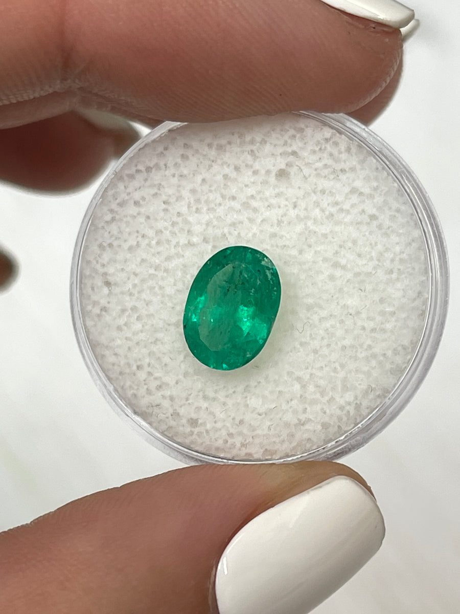 1.73 Carat Colombian Emerald - Oval Shape - Natural Green Gem