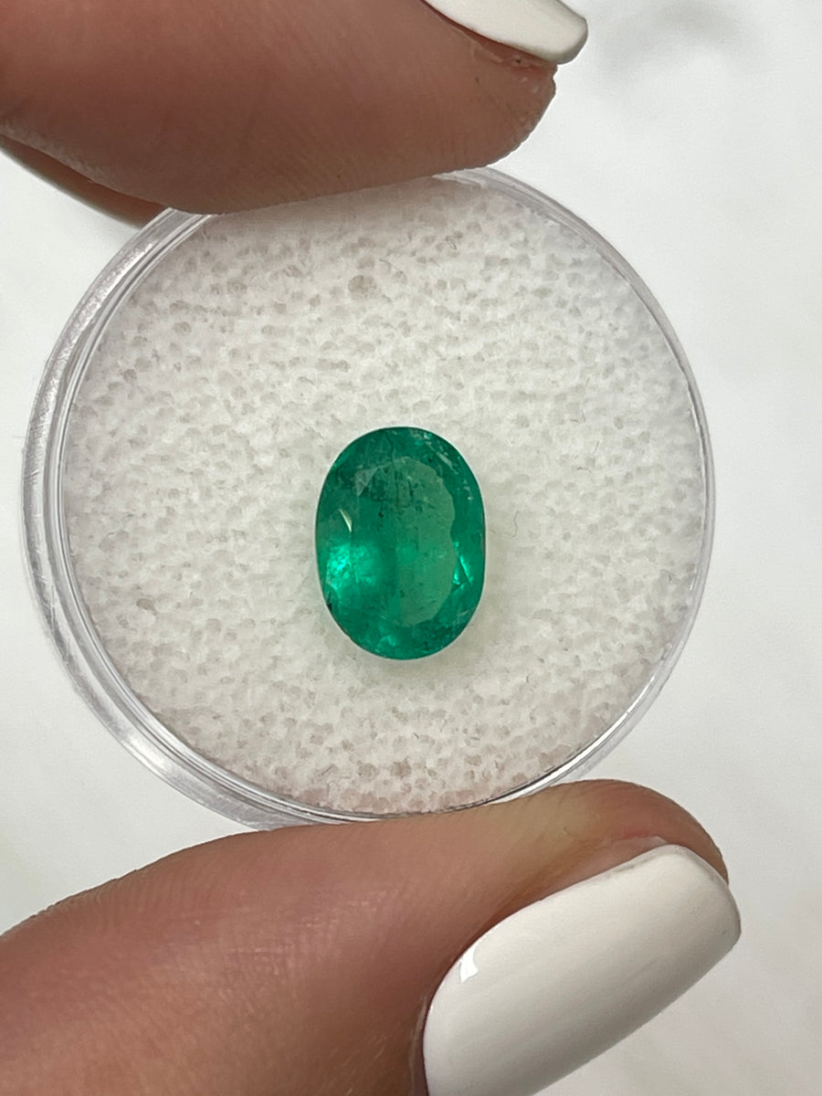 Medium Dark Green Colombian Emerald - 1.73 Carat - Oval Cut