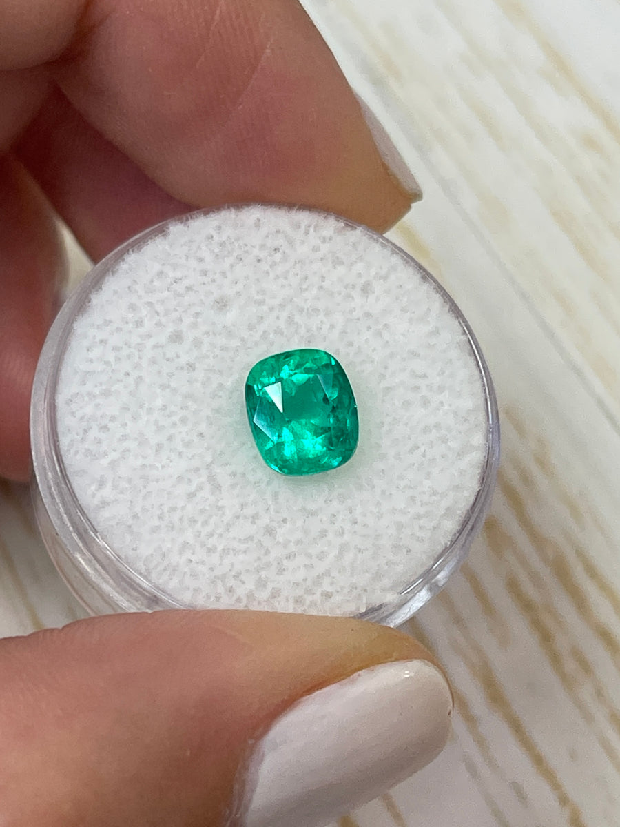 Natural Loose Colombian Emerald - Cushion Shape - 8x7mm - 2.10 Carat