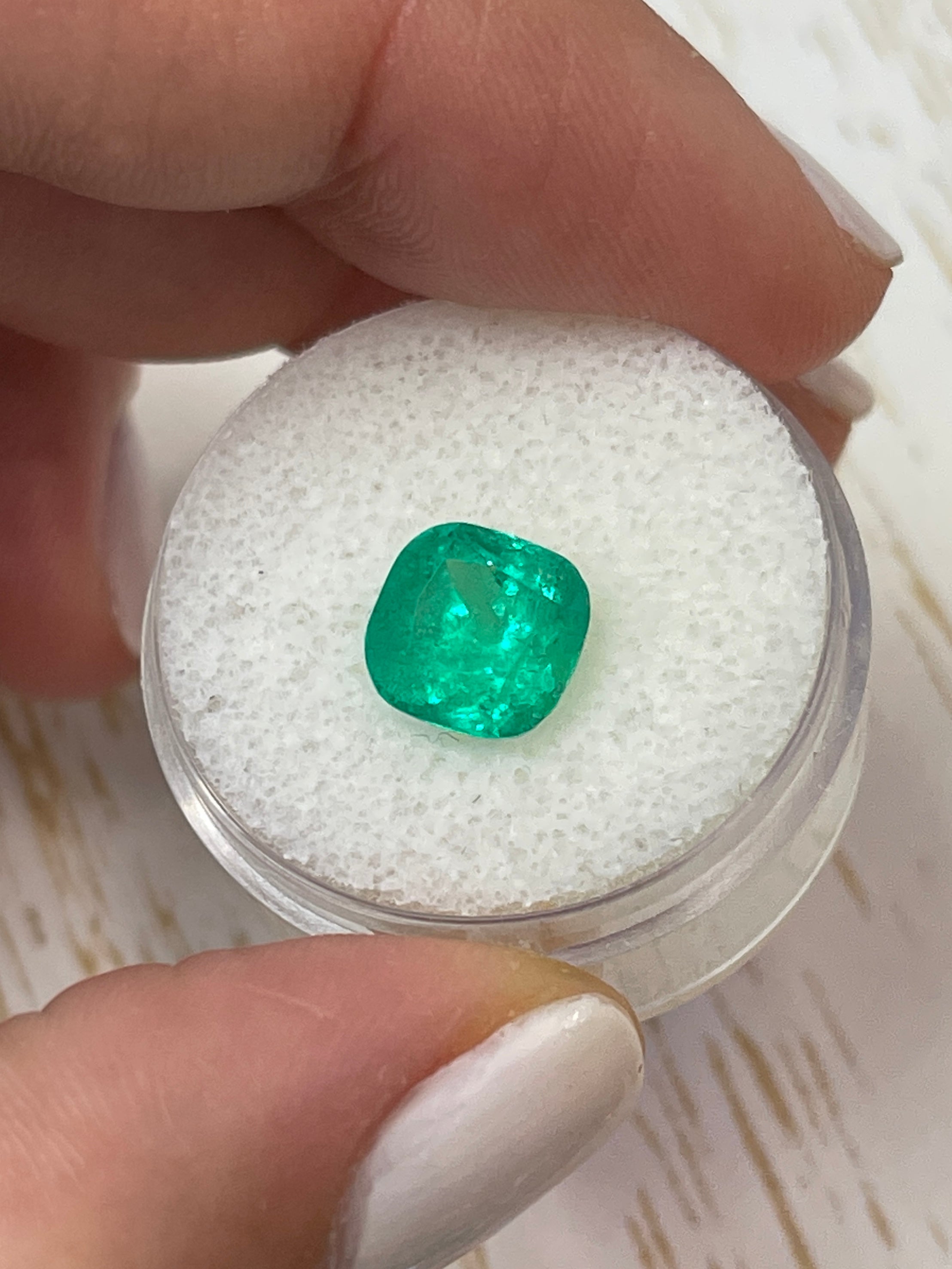 8.5x8.5mm Colombian Emerald - Authentic Loose Cushion Cut Gem