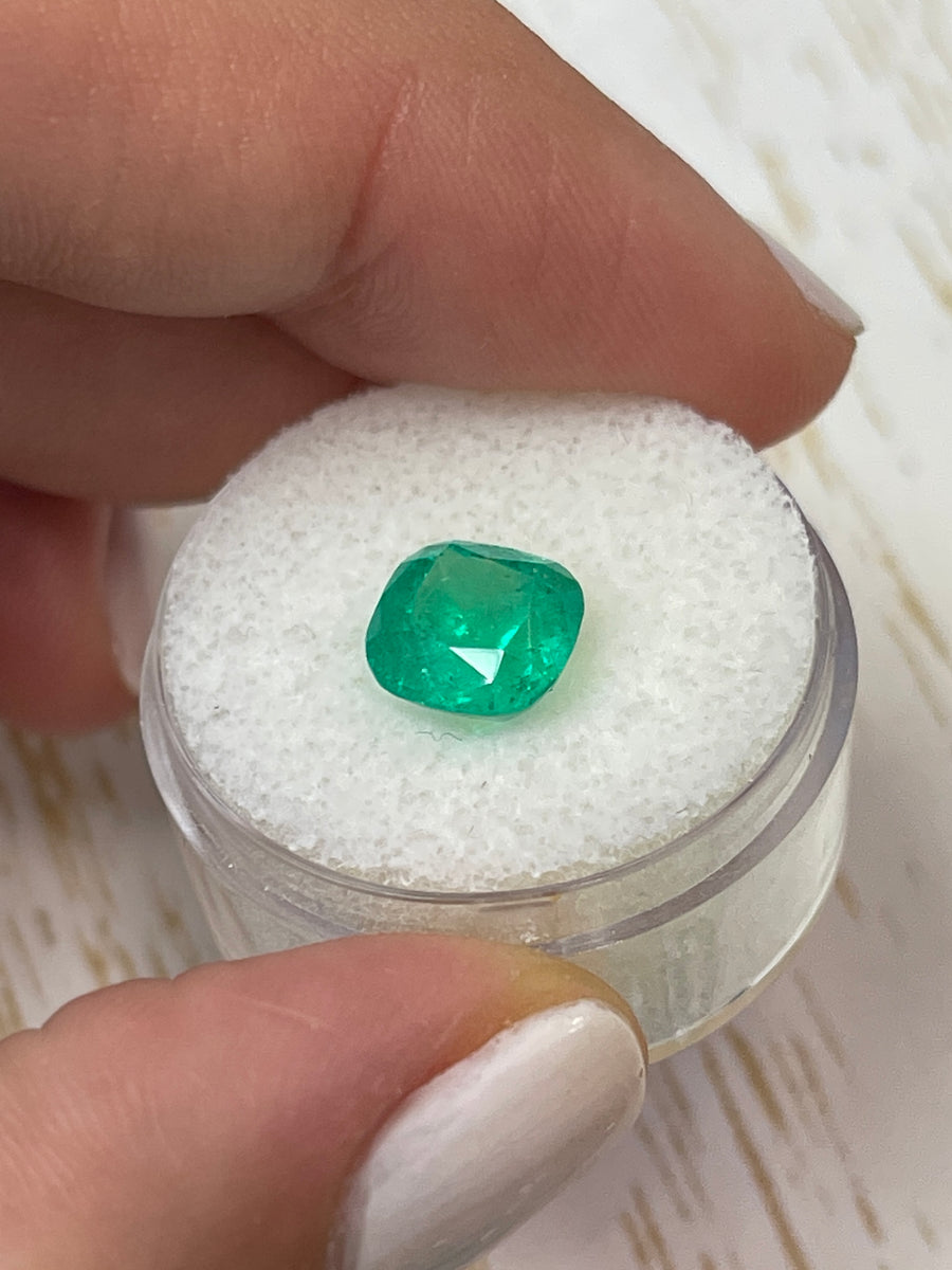 Rare 2.63 Carat Colombian Emerald - Loose Cushion Cut Jewel