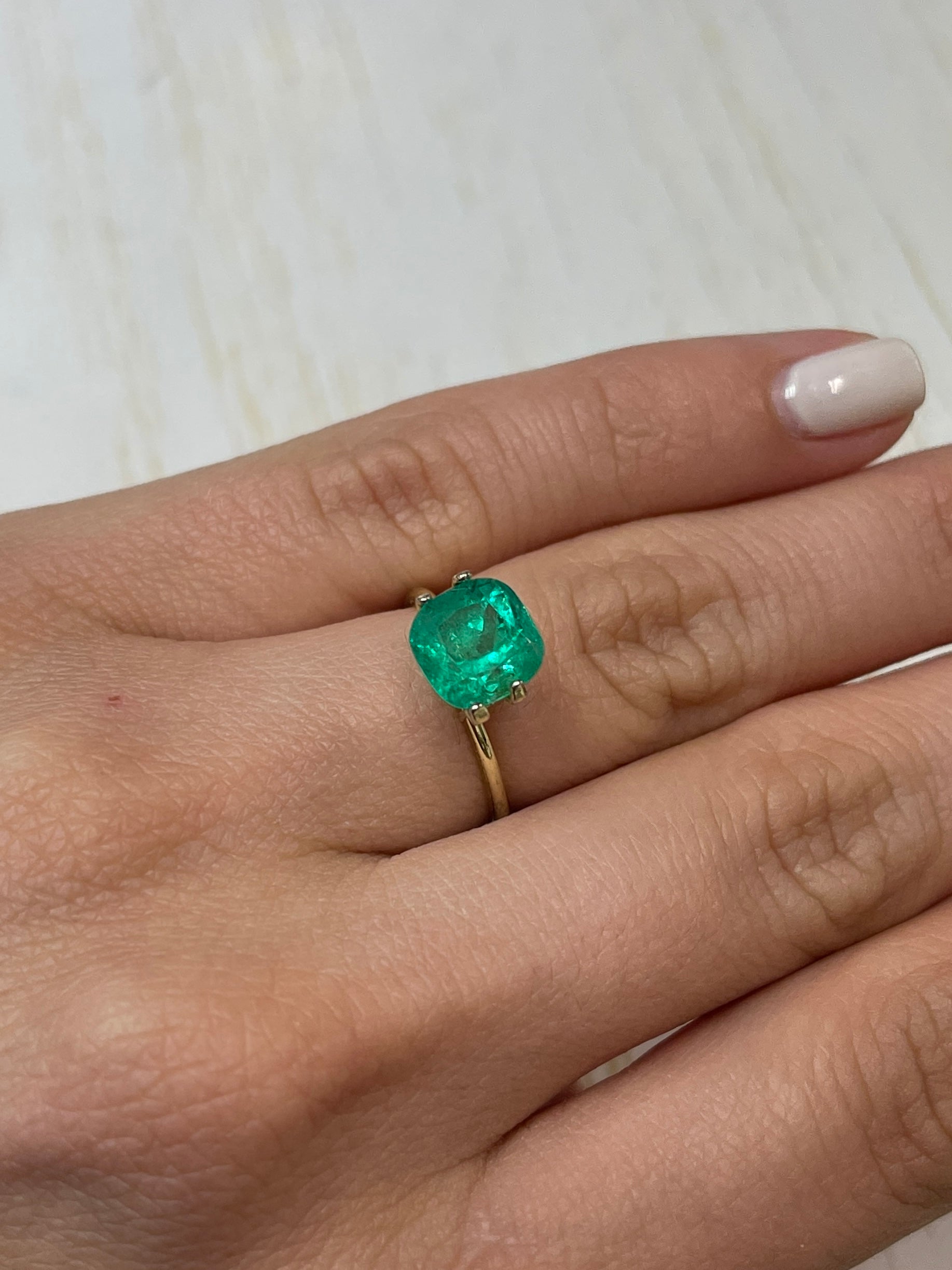 2.63 Carat 8.5x8.5 Natural Loose Colombian Emerald-Cushion Cut - JR Colombian Emeralds