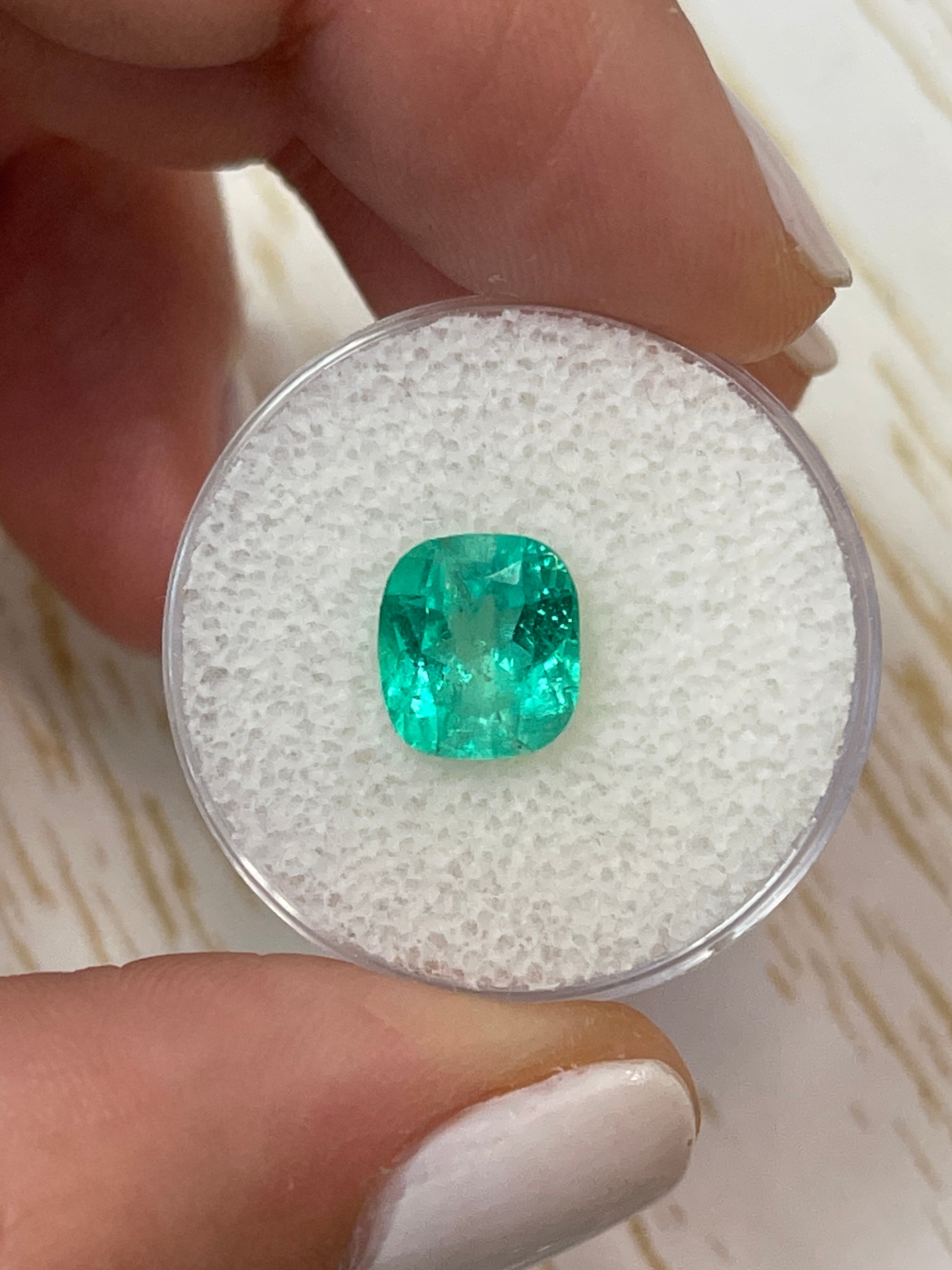 Elongated Cushion Cut Colombian Emerald - 2.65 Carat Natural Green Gem