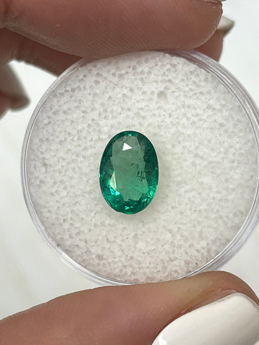 Oval Cut Zambian Emerald: 1.78 Carat Green Natural Gemstone