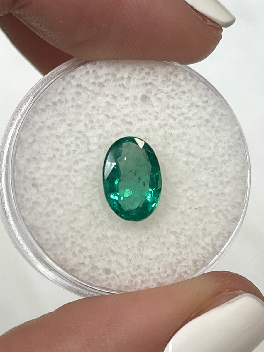 Natural Zambian Emerald, 1.78 Carat - Oval Cut Green Gem