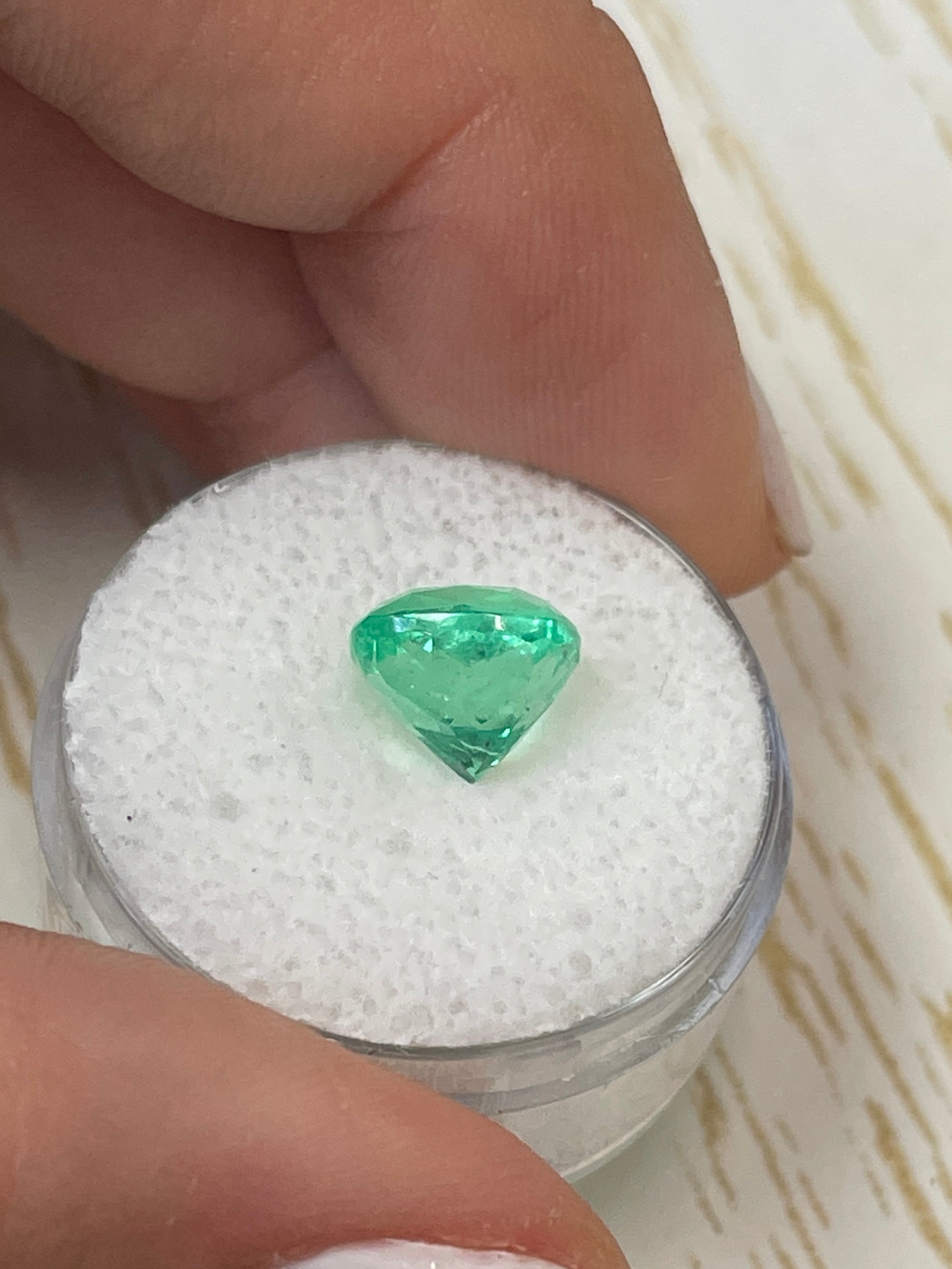 Natural 3.25 Carat Colombian Emerald - Cushion Cut - Striking Yellow-Green Brilliance