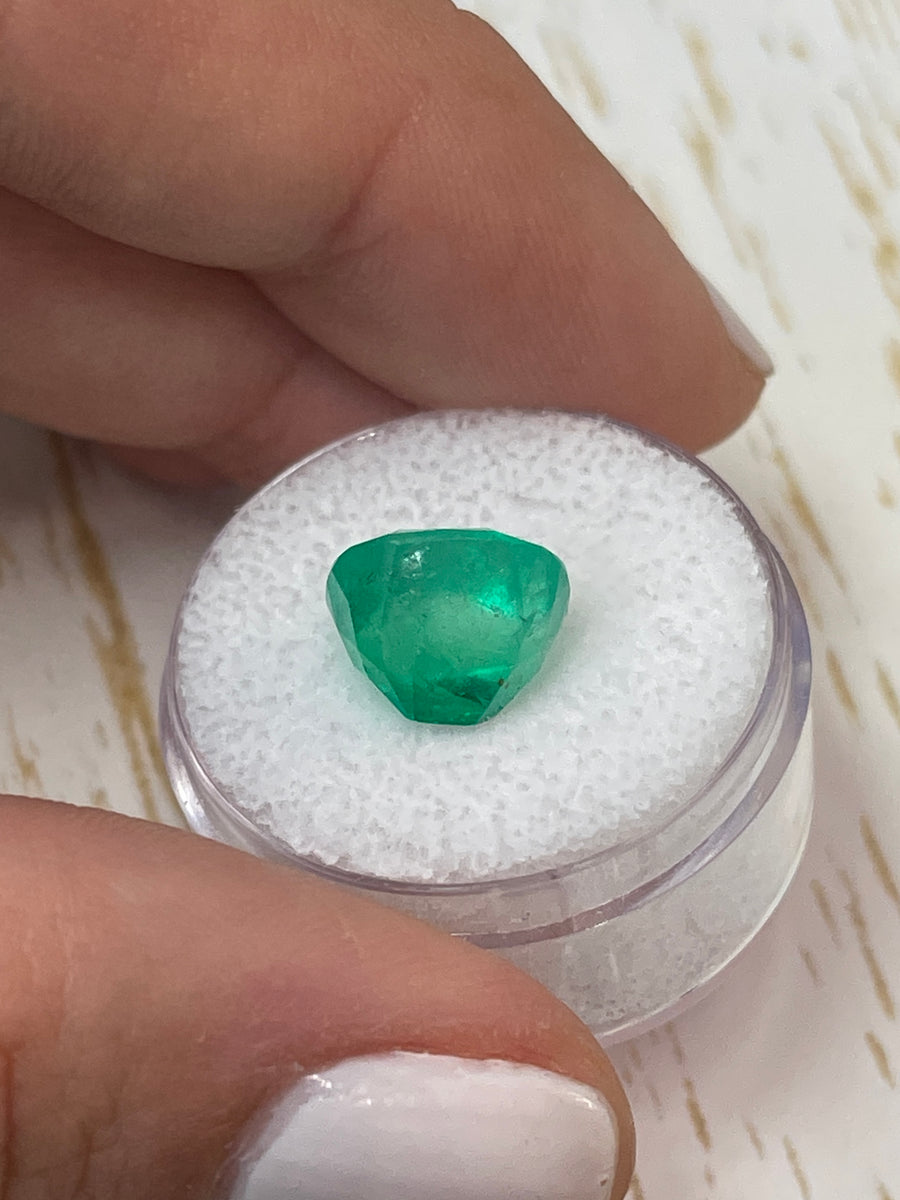 Classic Green Loose Colombian Emerald: 5.83 Carats, Cushion Shape