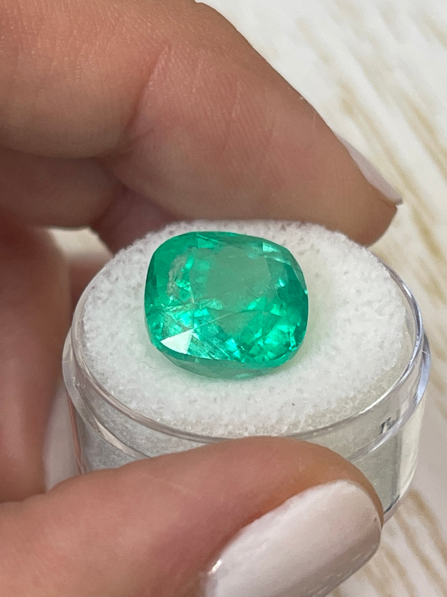 Large 11.34 Carat Colombian Emerald - Vibrant Bluish Green Hue