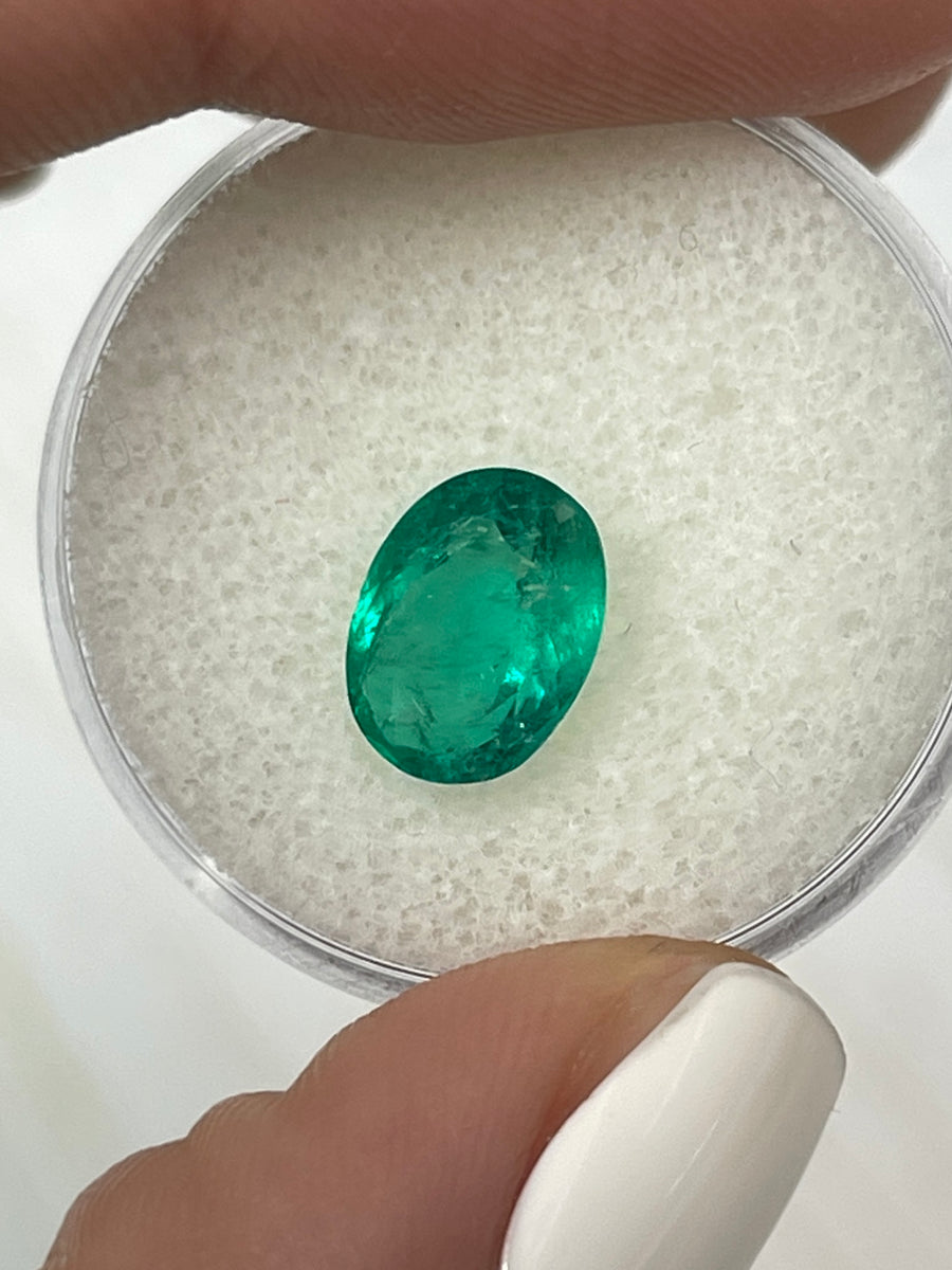 1.93 Carat Oval-Cut Colombian Emerald - Brilliant Green Gem