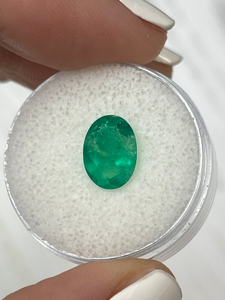 Oval Cut 1.94 Carat Colombian Emerald - Genuine Green Loose Gemstone
