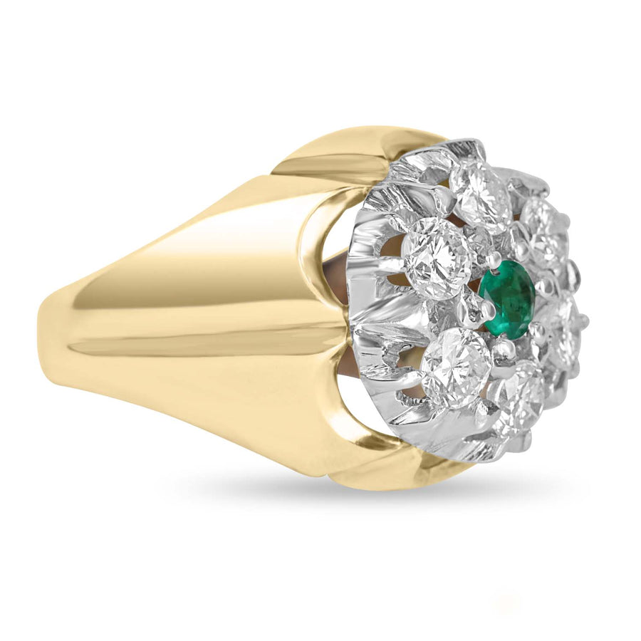 Men's Diamond & Emerald Ring 14K