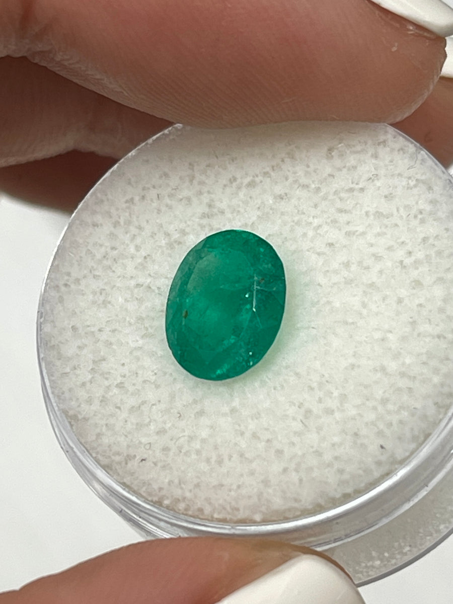 2.03 Carat Loose Colombian Emerald - Oval Shape in Deep Green