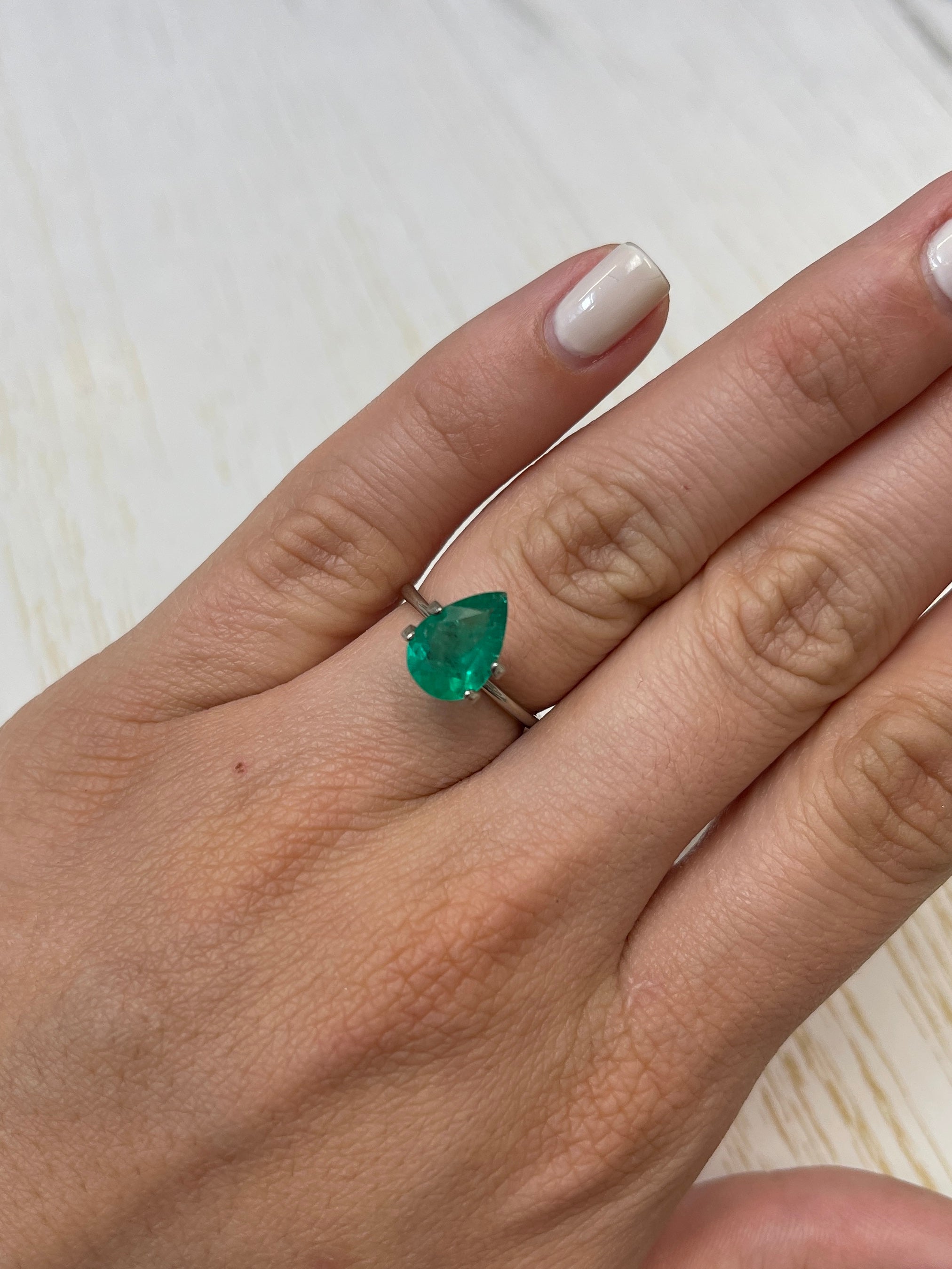 Natural Colombian Emerald - Pear Cut, 1.87 Carats, Deep Green