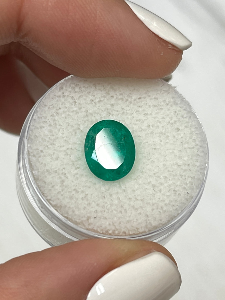 Emerald Gemstone - 2.03 Carat Oval Colombian Emerald in Dark Green