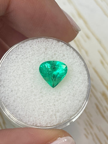 8.5x8.5 Green Pear-Shaped Colombian Emerald: 1.91 Carat Loose Gem