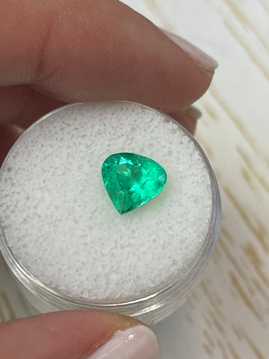 1.91 Carat Loose Colombian Emerald in Chunky Pear Cut