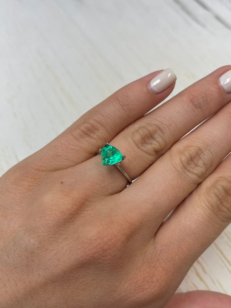 Chunky Pear 1.91 Carat Colombian Emerald - Stunning Green Hue