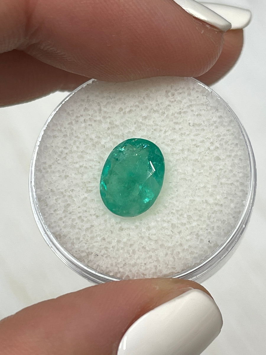 Natural Loose Colombian Emerald - 2.10 Carat Oval Cut Gemstone