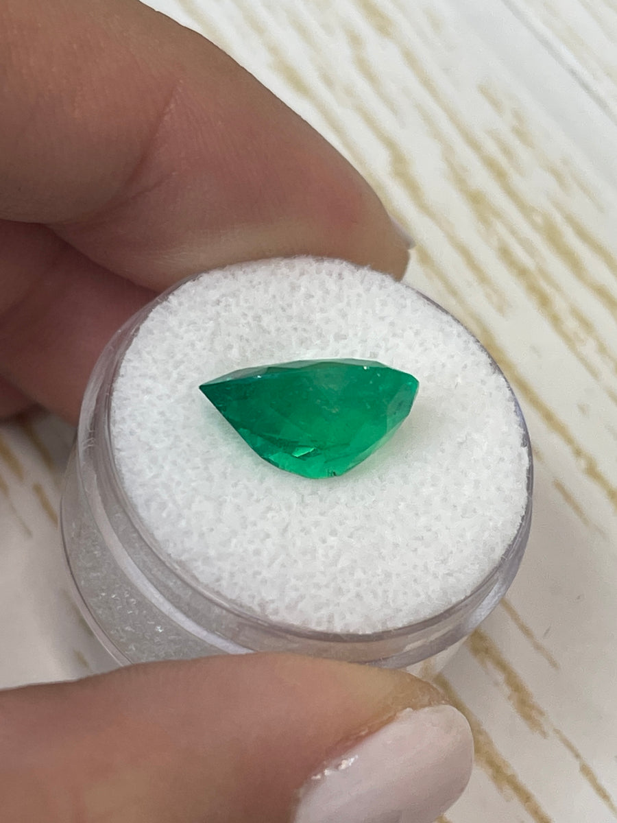 5.0 Carat Chunky Pear-Cut Emerald - Genuine Colombian Gemstone