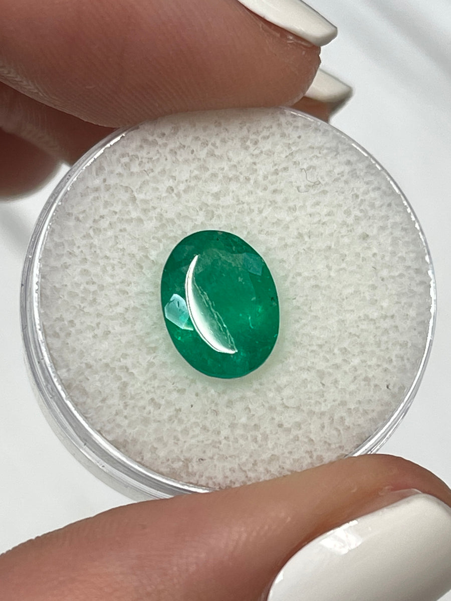 Rich Green Muzo Colombian Emerald - 2.18 Carat Oval Cut - Genuine Loose Gemstone