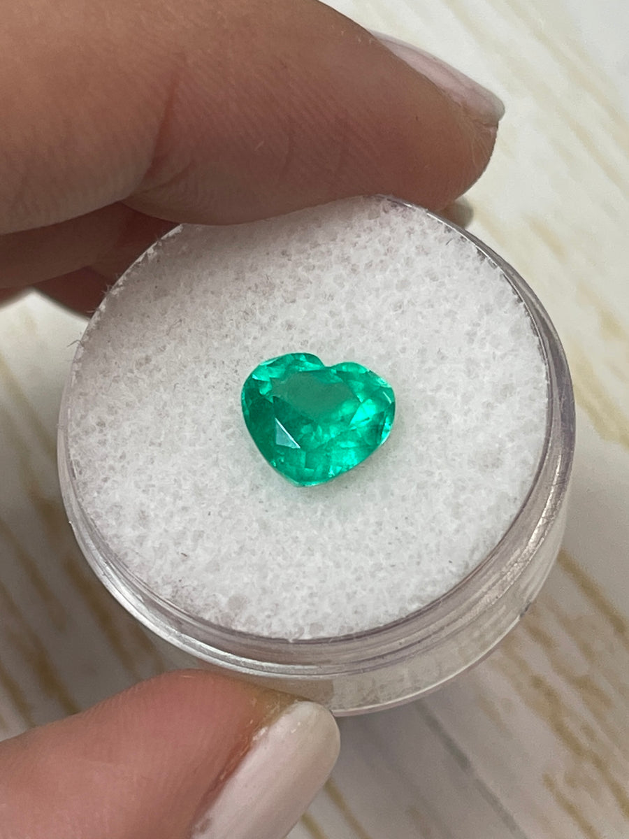8x9mm Natural Colombian Emerald - Heart-Shaped, 1.94 Carats