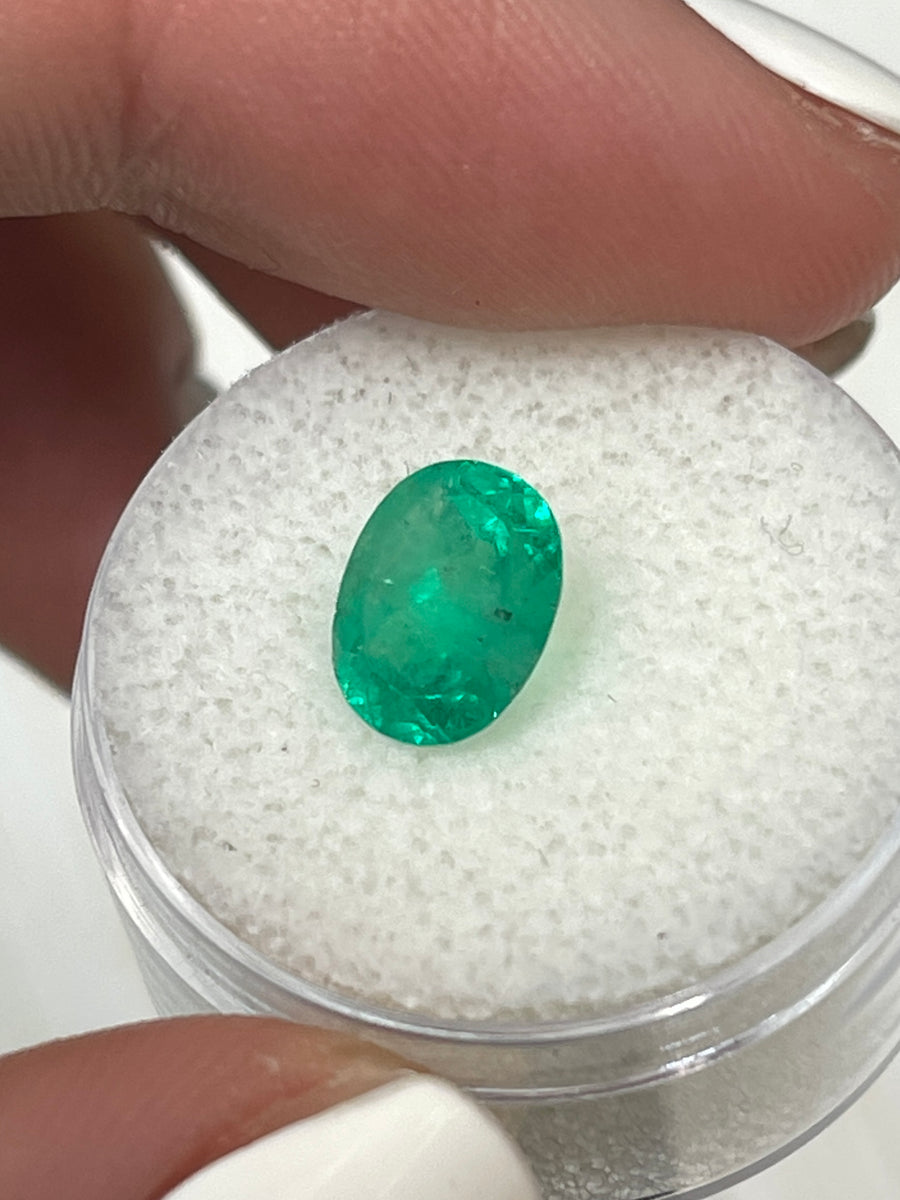 Vibrant Glowy Green 9x8 Oval Emerald - 2.22 Carat Loose Stone