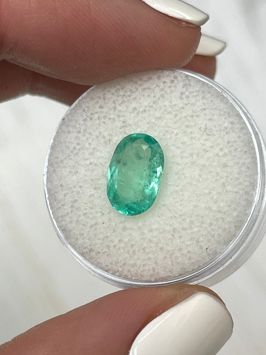 10.5x7 Natural Loose Colombian Emerald with Oval Cut - 2.22 Carat