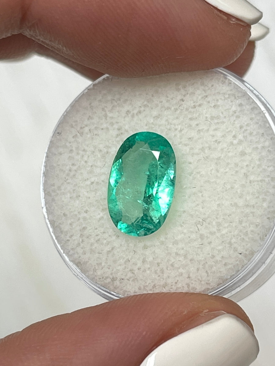 Elongated Oval-Cut Colombian Emerald - 2.31 Carat Precious Stone