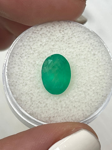 2.33 Carat Medium Forest Green Natural Loose Colombian Emerald-Oval Cut