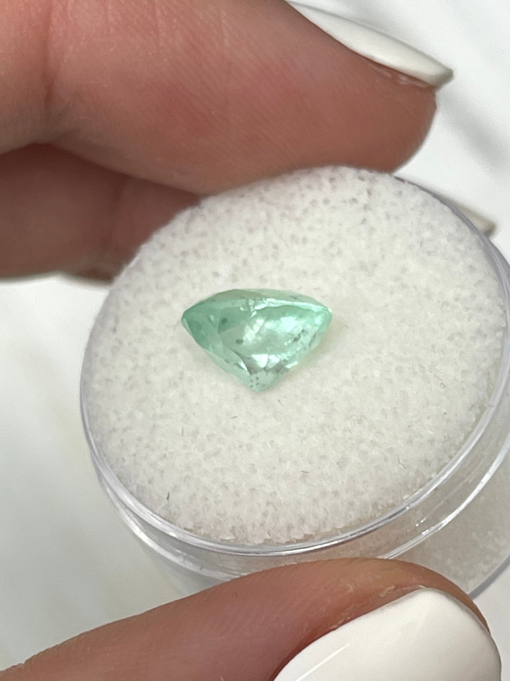 2.36 Carat Loose Colombian Emerald - Oval Shape, Sea Foam Green