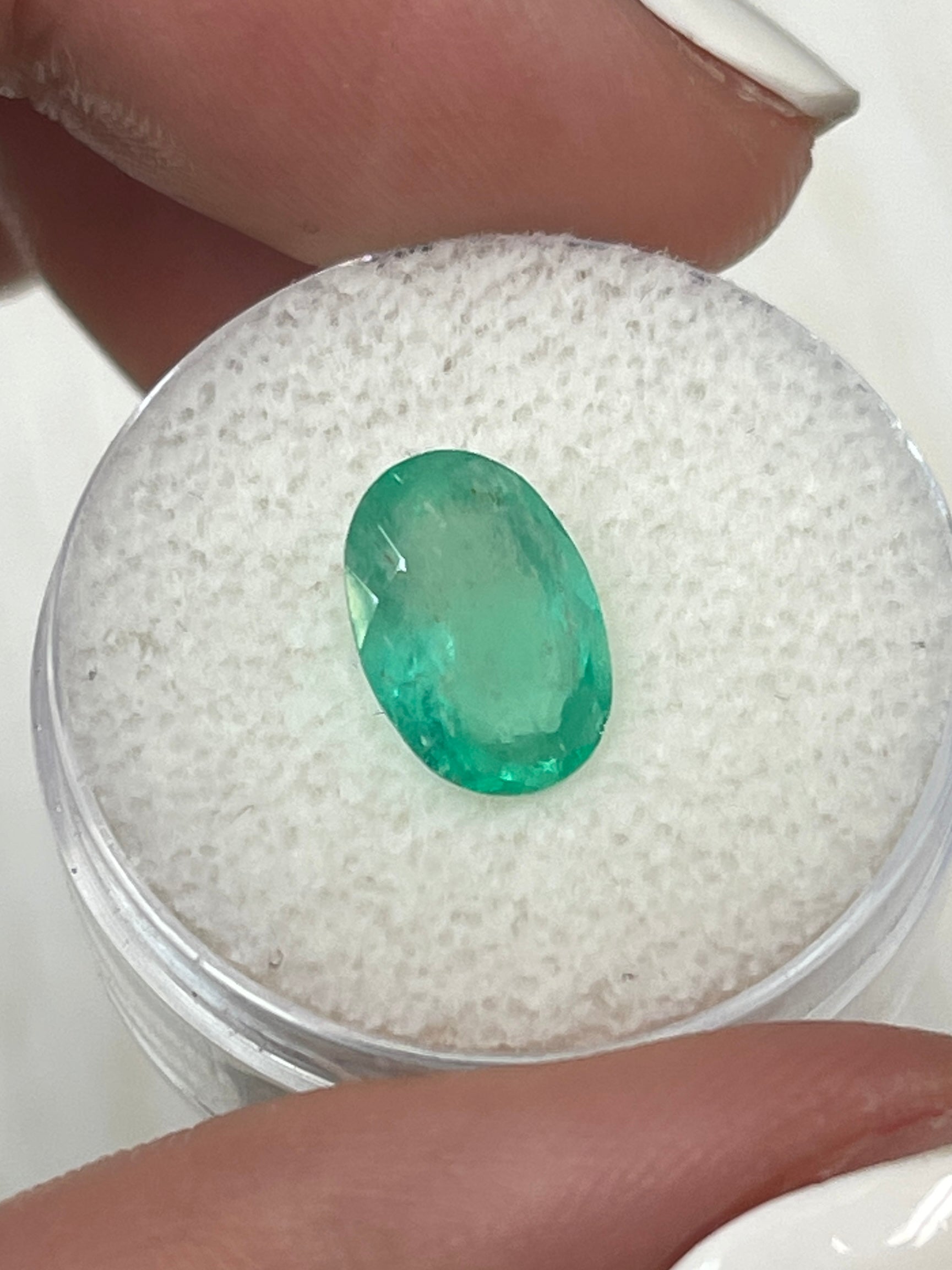 Medium Light Green Oval Cut Colombian Emerald - 2.40 Carats