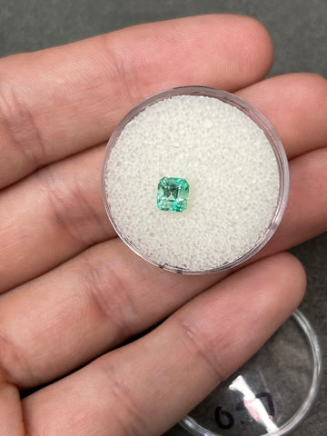 0.57 Carat Transparent Clarity Natural Loose Colombian Emerald