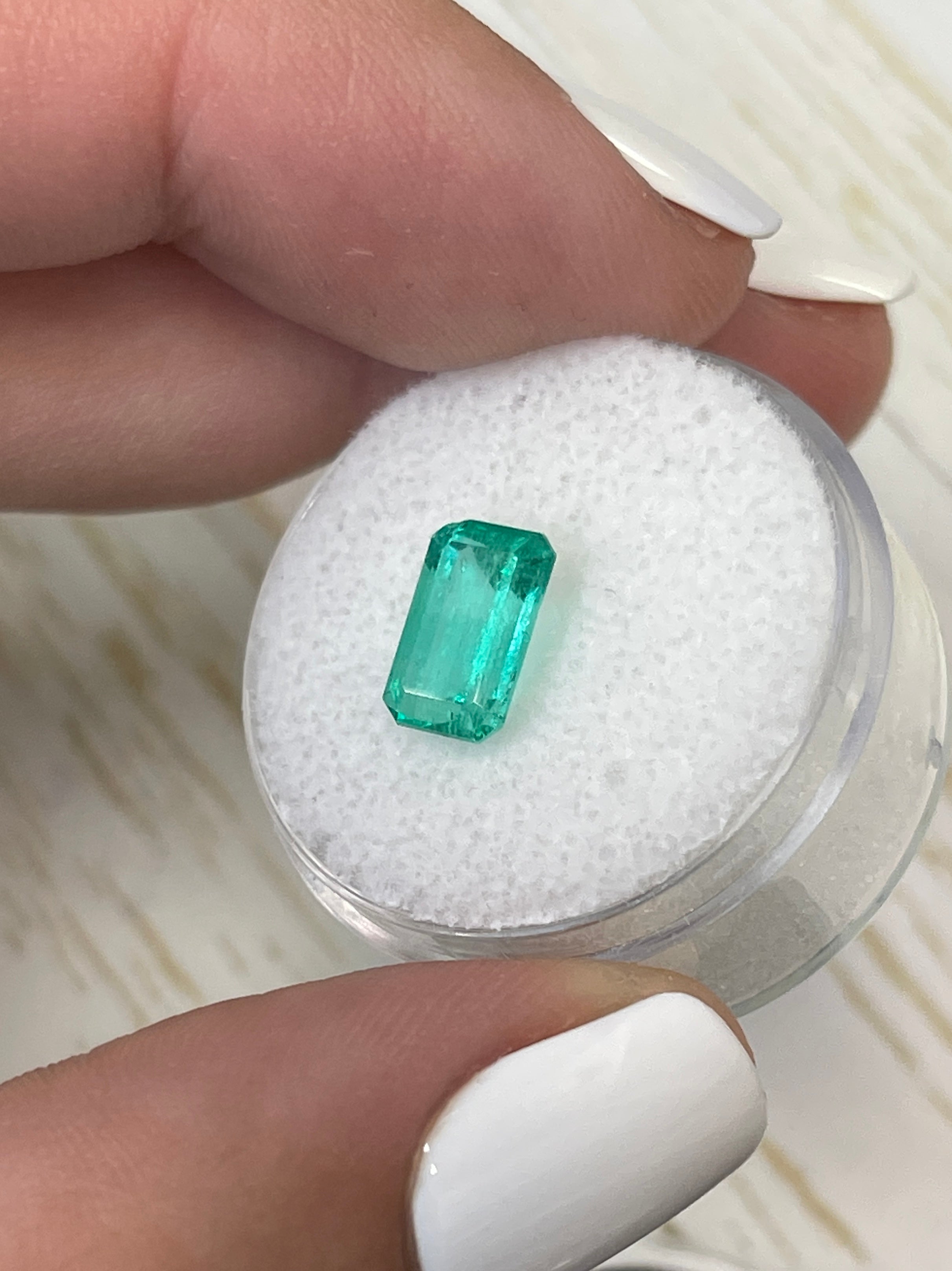 Genuine Colombian Emerald - 1.96 Carat Bluish Green Gemstone