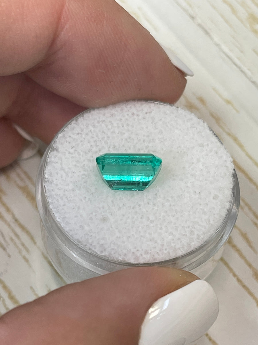 Large 9x6mm Bluish Green Natural Colombian Emerald - 1.96 Carat