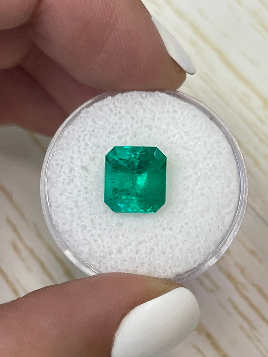 3.54 Carat 9x9 Vivid Muzo Colombian Emerald-Asscher Cut