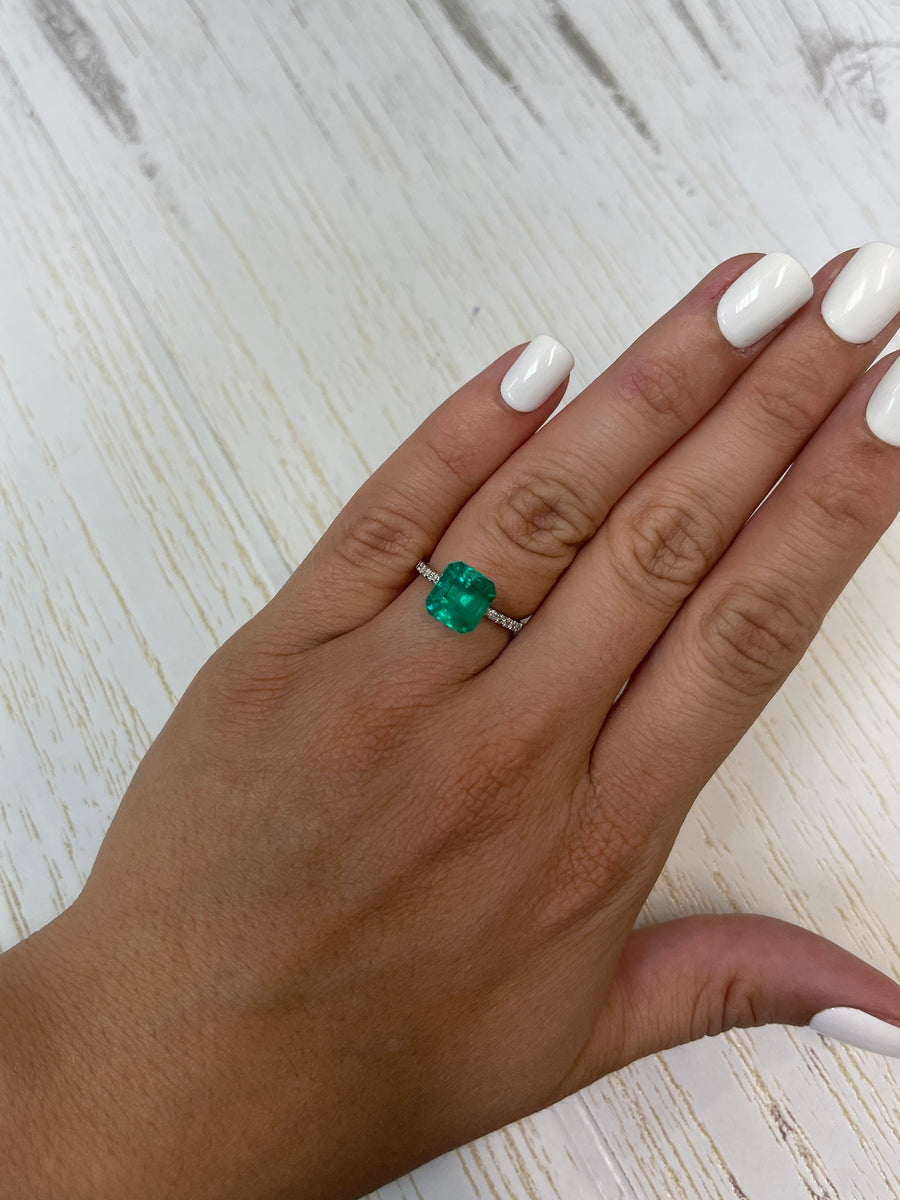 10x8.5 Classic Colombian Emerald with an Emerald Cut - 3.49 Carats
