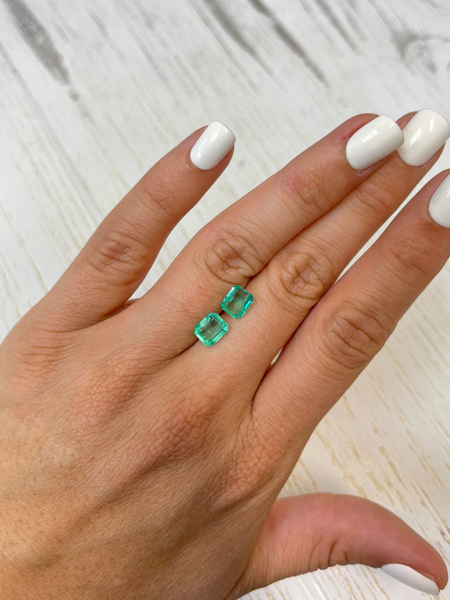 Emerald Cut Loose Colombian Emeralds - A Set of Two, 3.33tcw