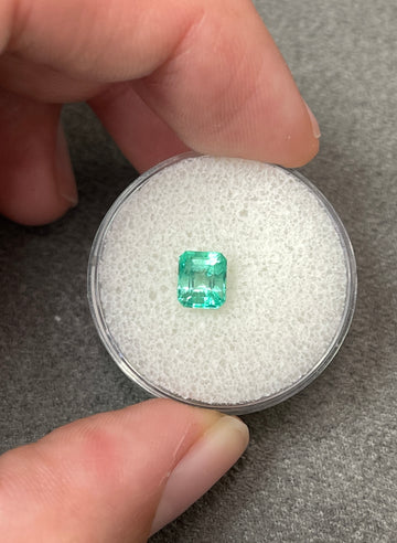 Vibrant Green Colombian Emerald - 0.92 Carat Loose Stone with Emerald Cut