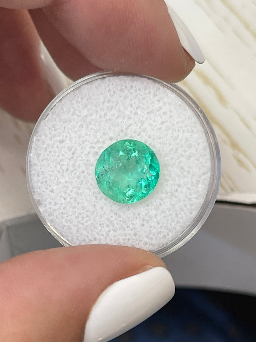 3.04 Carat Round Colombian Emerald - Authentic Medium Green Shade
