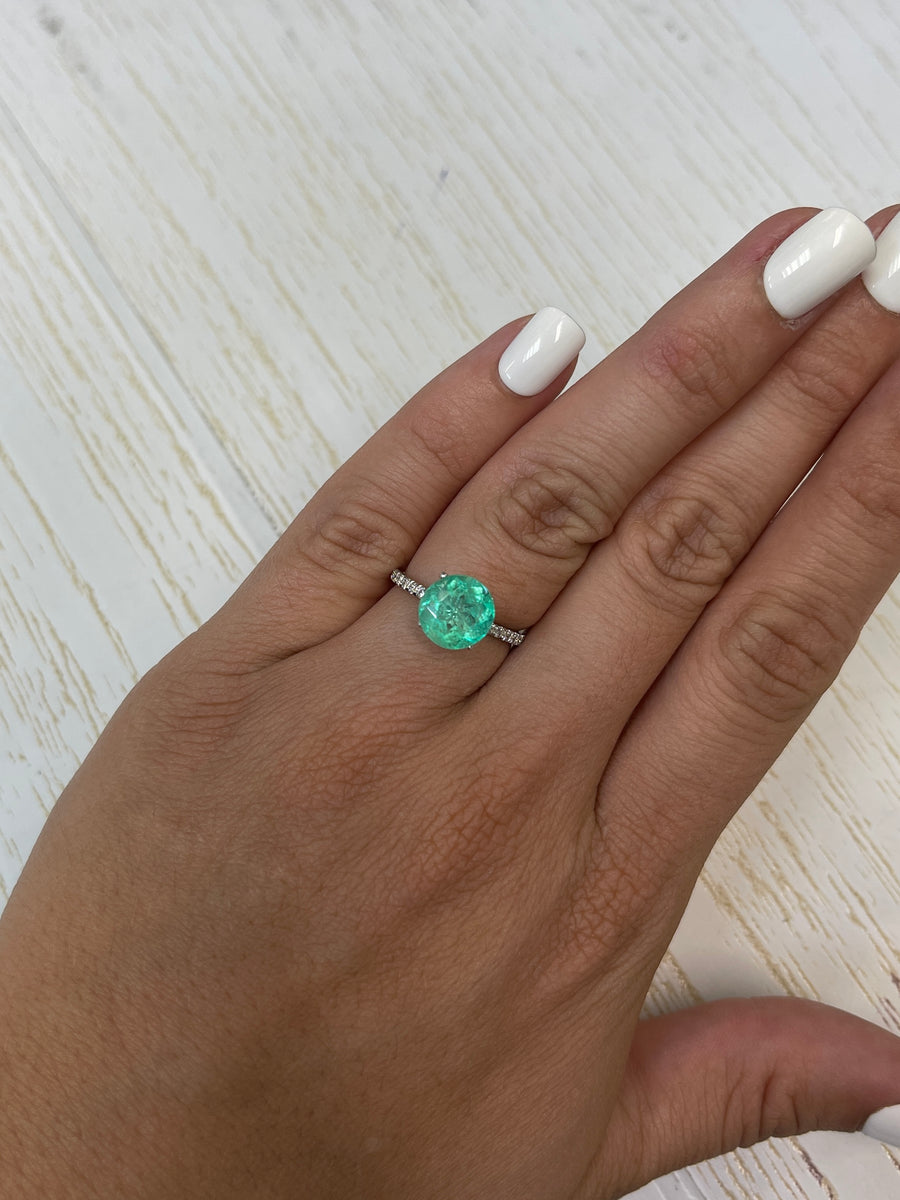 Medium Green 3.04 Carat Colombian Emerald - Loose Round Gem