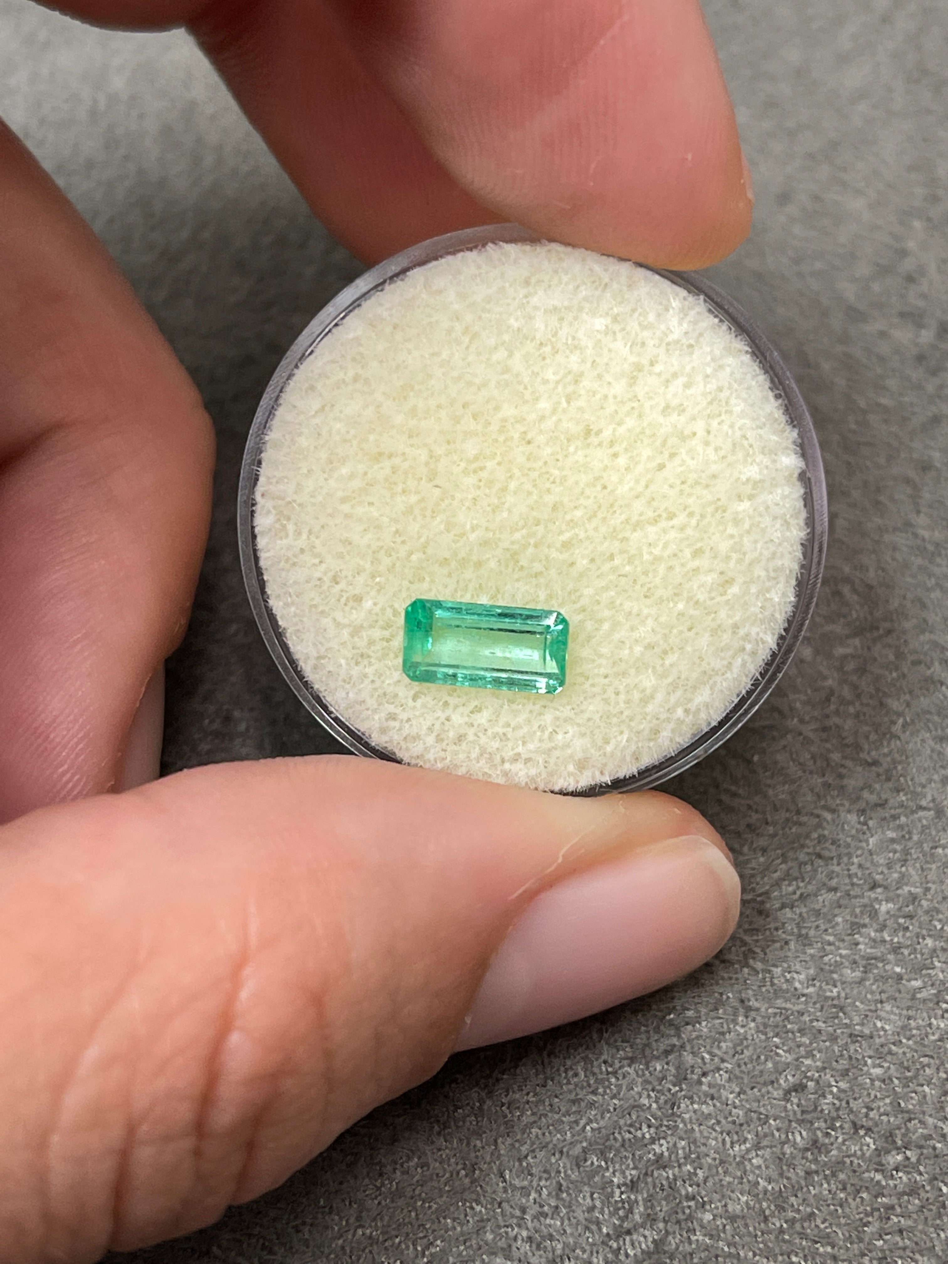 0.94 Carat Genuine Colombian Emerald - Elongated Emerald Shape