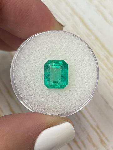2.68 Carat 9x8 Chunky Natural Loose Colombian Emerald- Emerald Cut
