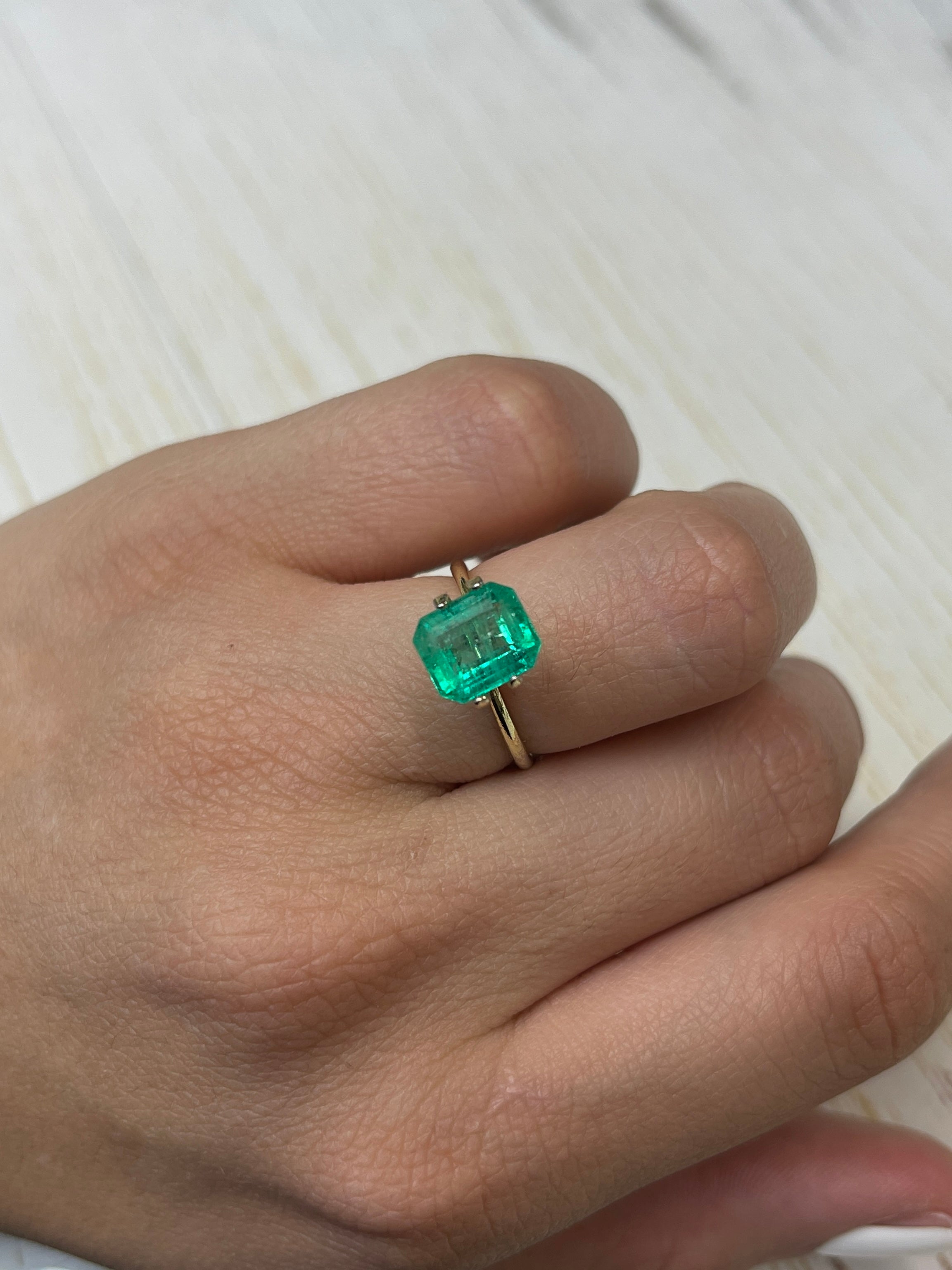 2.68 Carat 9x8 Chunky Natural Loose Colombian Emerald- Emerald Cut - JR Colombian Emeralds