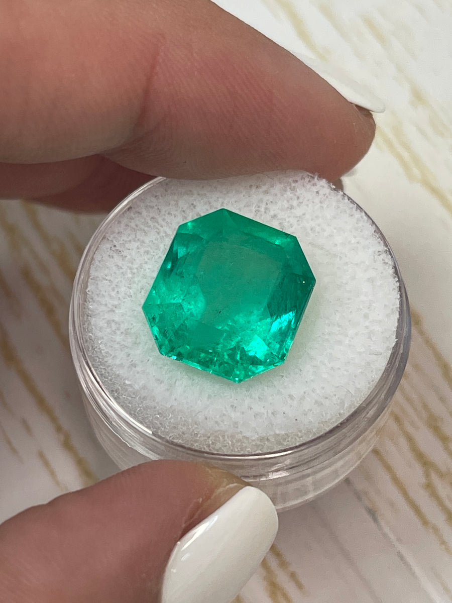 10.05 Carat Asscher Cut Emerald - Genuine Colombian Muzo Green Stone