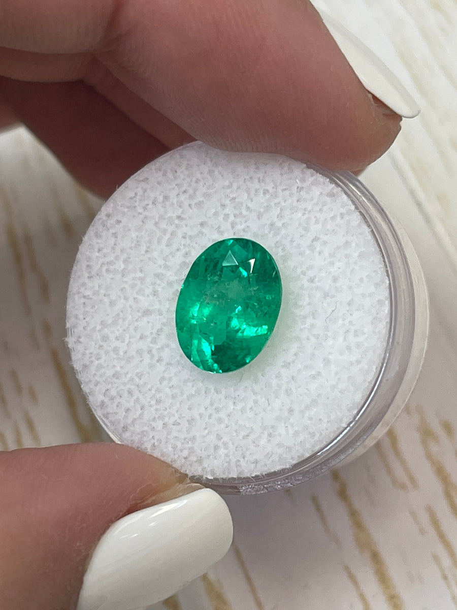 Natural Colombian Emerald - 3.54 Carat Oval-Shaped Gem
