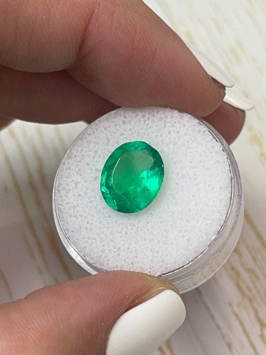 12x10mm Oval Colombian Emerald - Stunning 3.70 Carat Loose Gem