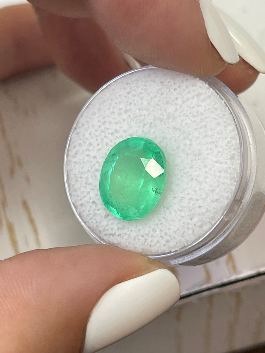 12x10mm Oval Colombian Emerald - 5.21 Carat Loose Stone