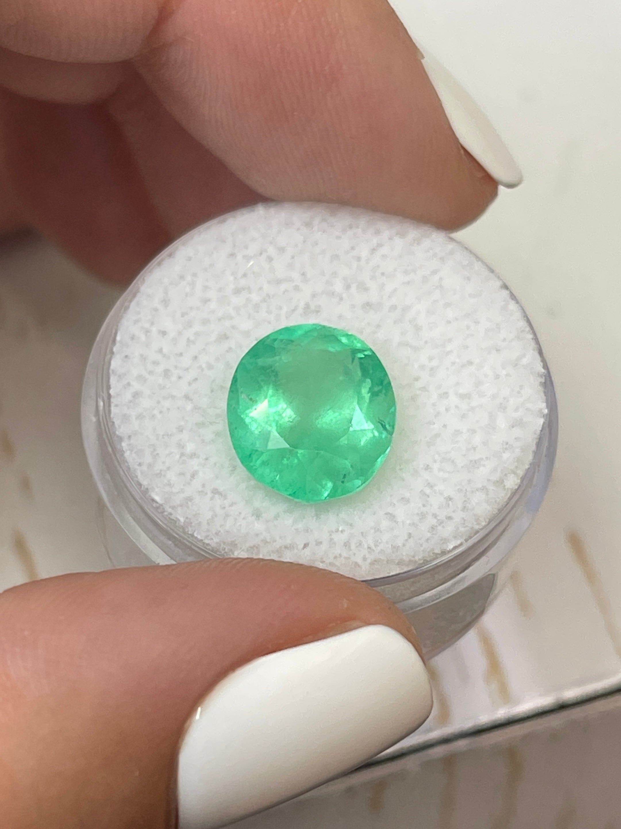 Lustrous Yellow-Green Loose Emerald - 12x10mm, 5.21 Carat